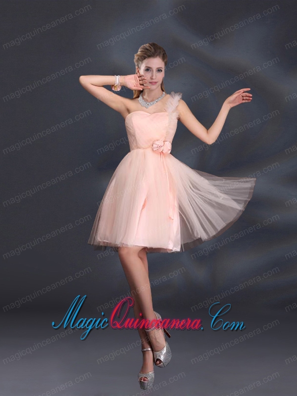 Baby Pink Mini Length 2015 The Most Popular Dama Dresses