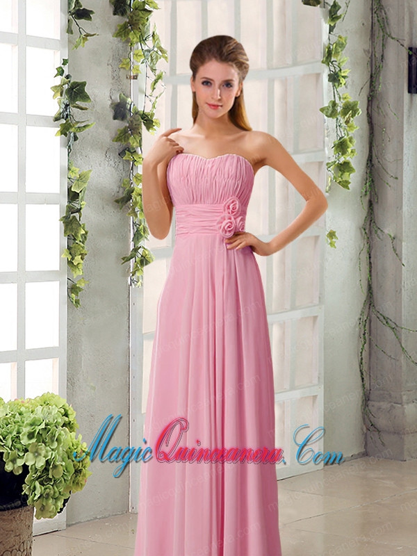 Champagne Ruching Chiffon Dama Dresses with Sweetheart