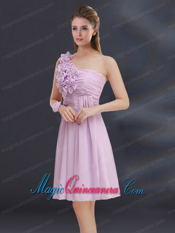 2015 Romantic Hand Made Flowers Sweetheart Dama Dress with Ruching