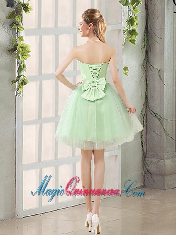 The Most Popular Strapless A Line Dama Dress with Lace Up