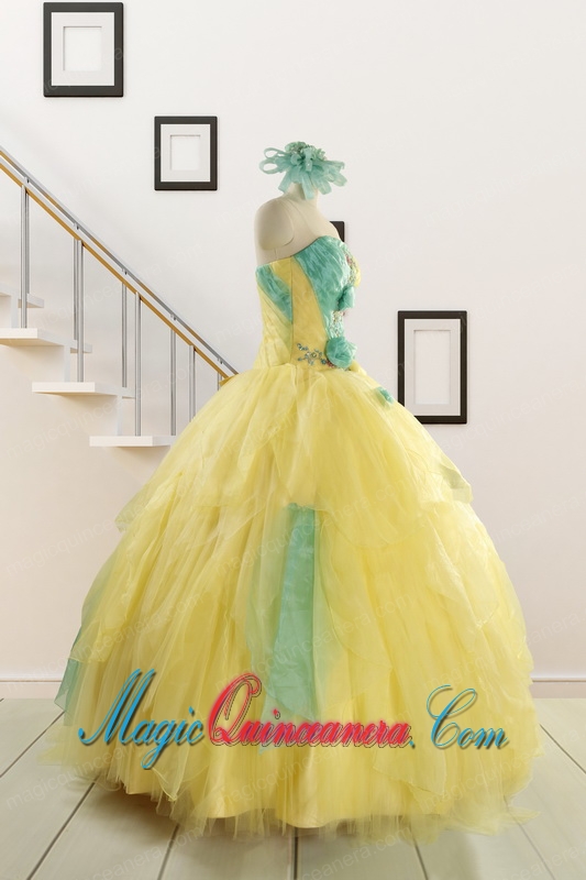 Classical Multi Color Quinceanera Dresses with Hand Made Flowers