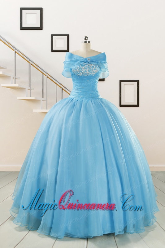 Aqua Blue Super Hot Puffy Sweet 16 Dresses for 2015