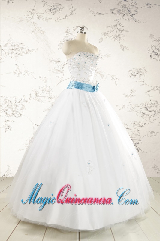 Discount White Quinceanera Dresses with Appliques