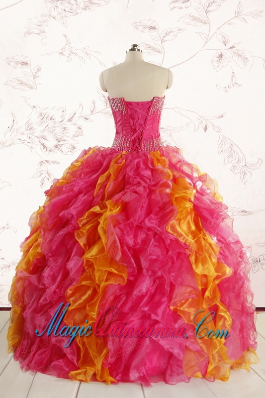 Inexpensive Beading Quinceanera Dresses in Multi color