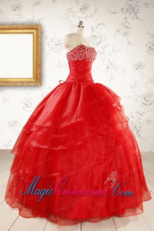 New Style Strapless Quinceanera Dresses with Appliques