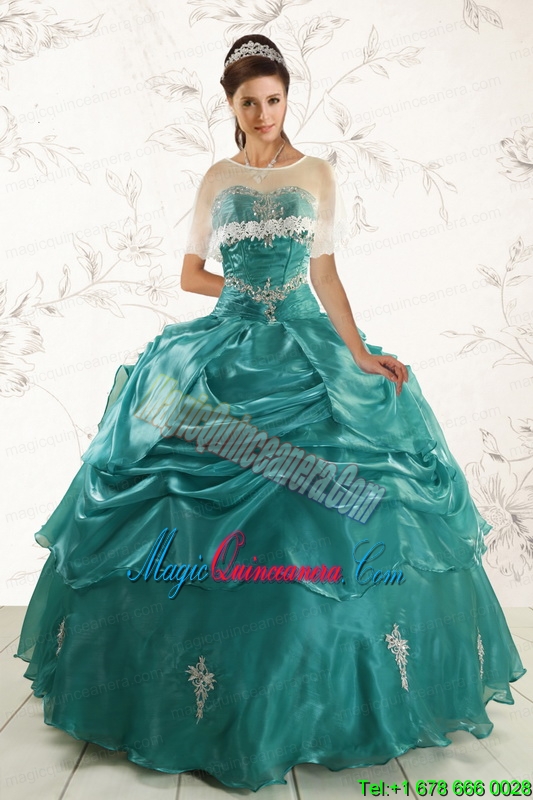 2015 New Style Ball Gown Sweet 16 Dresses with Appliques