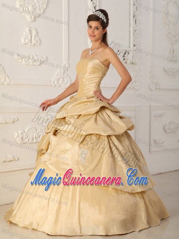 Custom Made Champagne Pick Ups Sweet 15 Dresses online