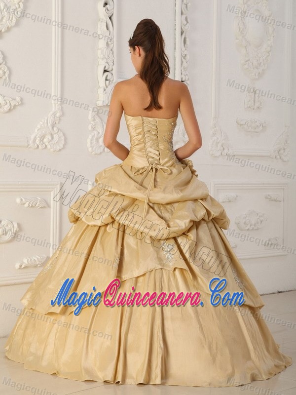 Custom Made Champagne Pick Ups Sweet 15 Dresses online