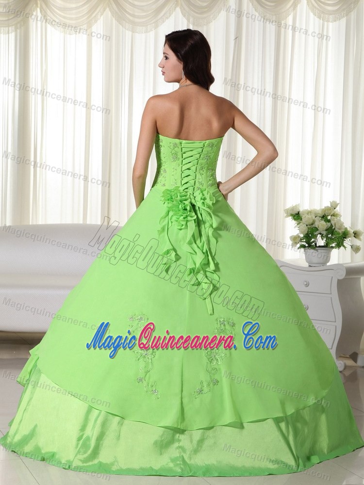 Spring Green Sweetheart Ruches Quinceanera Dresses in Antrim