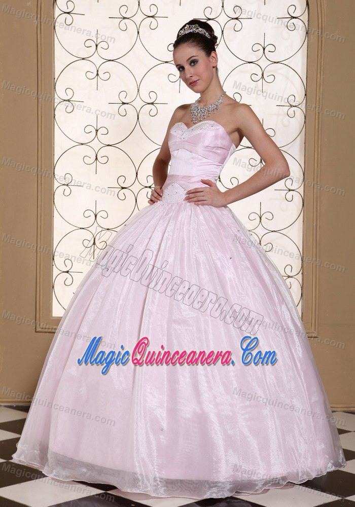 Popular Sweetheart Baby Pink Dress for Quince in Comitancillo