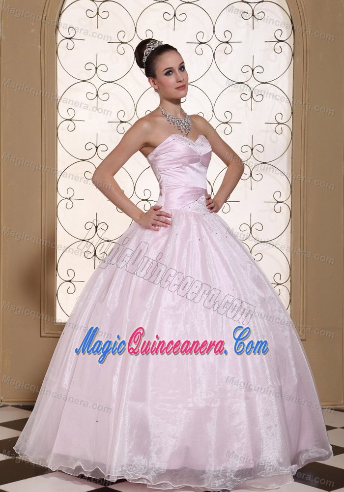 Popular Sweetheart Baby Pink Dress for Quince in Comitancillo