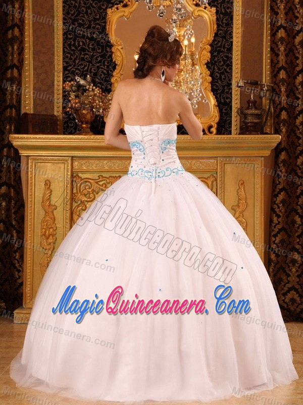 Strapless Rhinestones White Sweet Sixteen Quinceanera Dresses