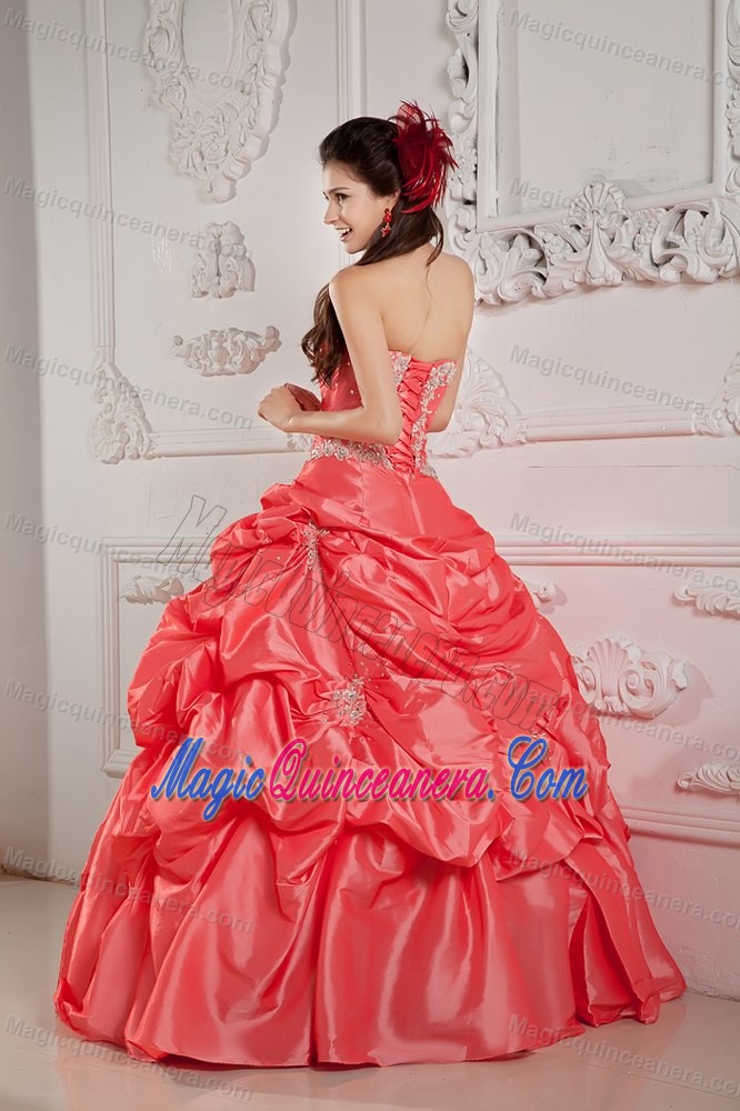 Watermelon Pick-ups Quinceanera Dresses Appliques in Sunshine Coast