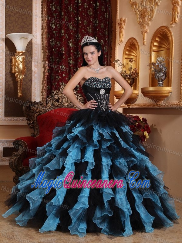 Exquisite Ruffled Layers Quinceanera Gown Beading Organza for Darwin