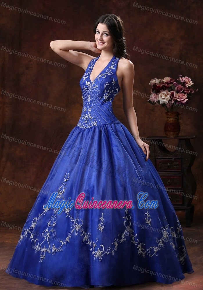 Toowoomba New Halter Top Organza Quinceanera Dress Embroidery