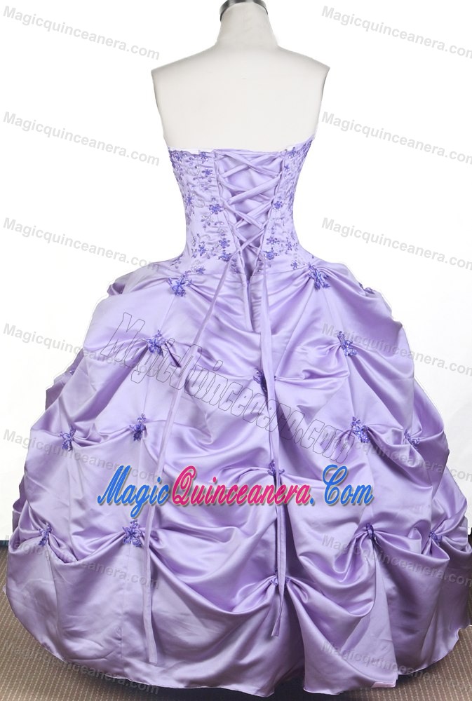 Lilac Little Girl Pageant Dress Embroidery with Beading Decorate