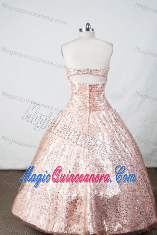 Watermelon Sweetheart Sequined Little Girl Pageant Dresses