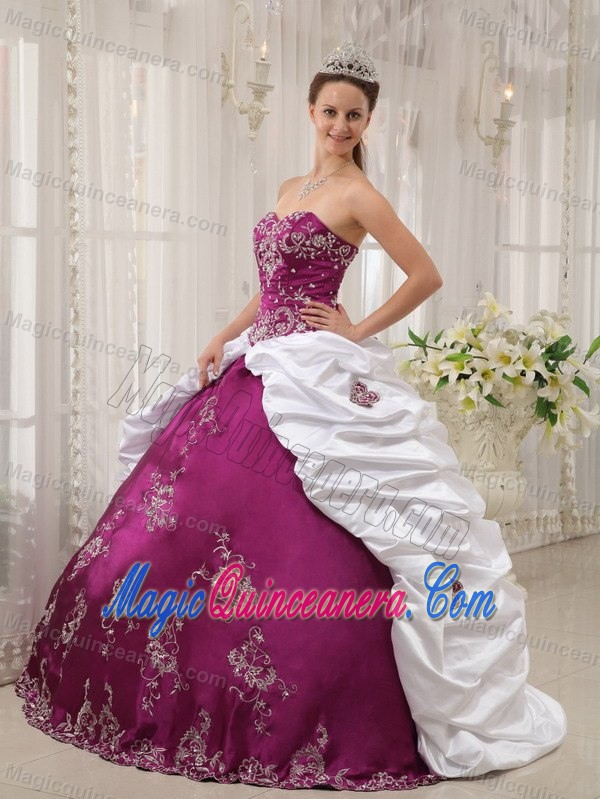 Multi-color Satin and Taffeta Embroidery Dresses for Quinceaneras