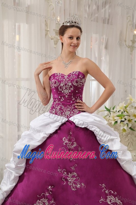 Multi-color Satin and Taffeta Embroidery Dresses for Quinceaneras