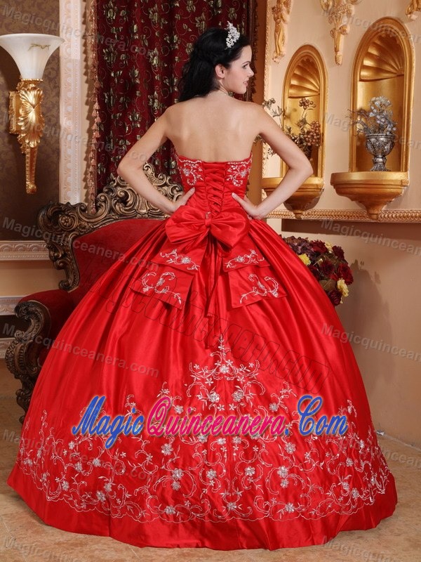 Brand New Strapless Embroidery Floor-length Dress for Quince