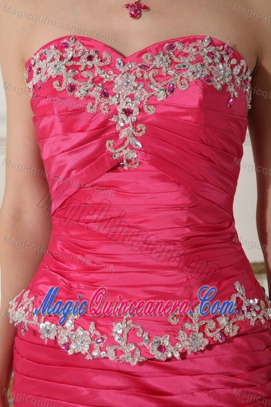 Appliqued Pick Ups Hot Pink Sweet 15/16 Birthday Dress 2014