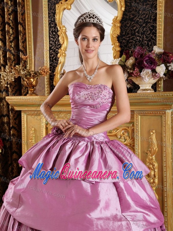 Lavender Flowers Appliqued Quinceanera Gown Dress in Zacapa