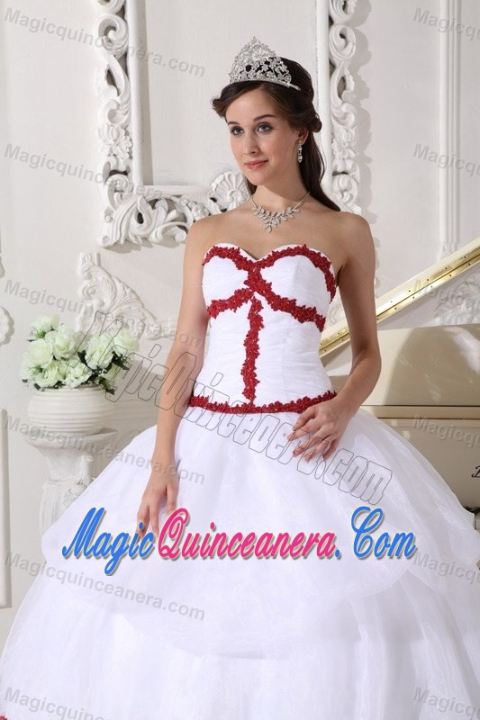 White Organza Appliqued Quinceanera Gowns in Puerto Barrios