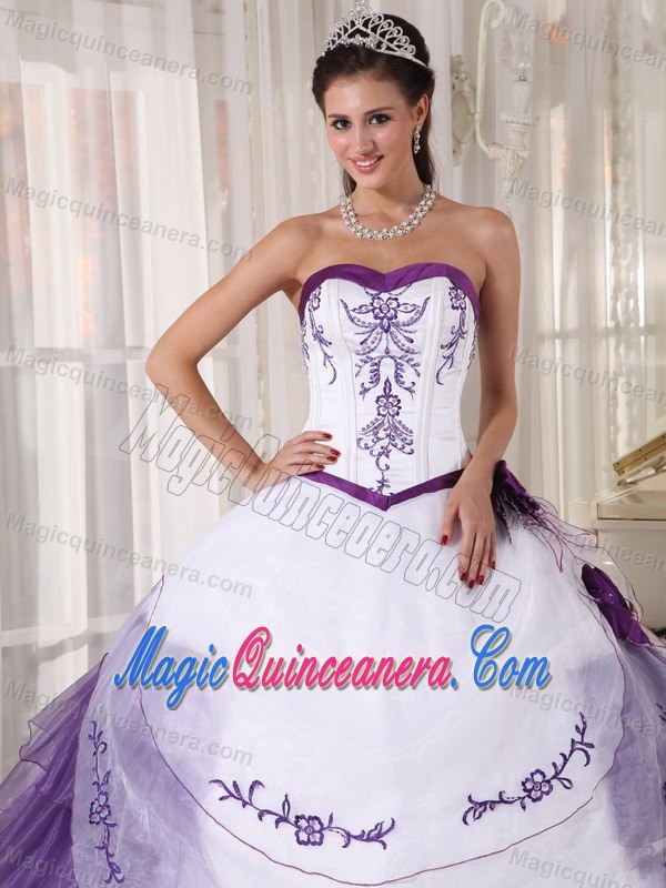 Hot Sale Two-toned Ball Gown Embroidery Quinceanera Dresses