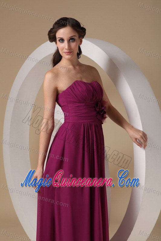 Violet Red Strapless Floor-length Chiffon Dress for Damas in Dunedin