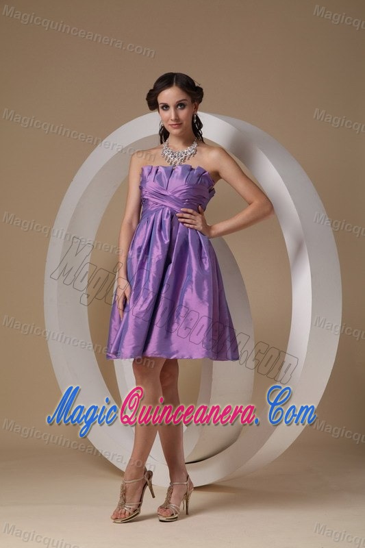 Lavender Strapless Mine-length Taffeta Dama Dresses in Wokingham