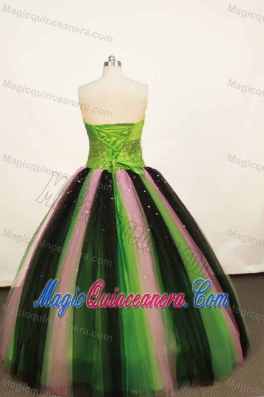 Strapless Multi-colored Sequined Dresses For a Quince 2013