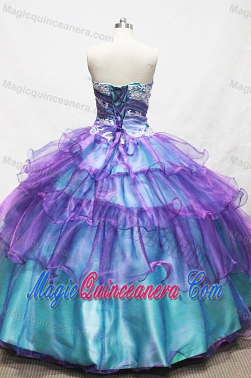 teal and purple quinceanera dresses