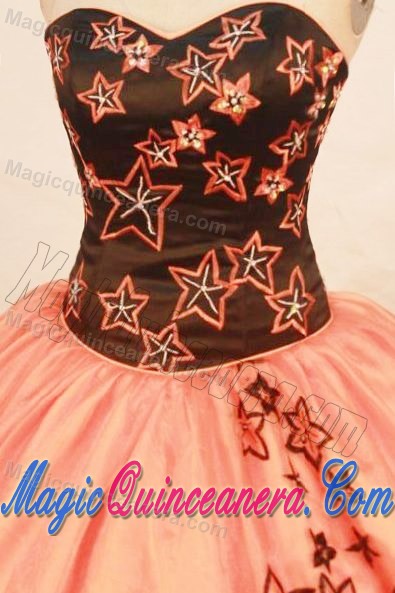 Rust Red sweetheart Quinceanera Dress with Embroidery 2013