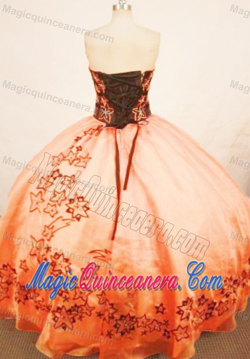 Rust Red sweetheart Quinceanera Dress with Embroidery 2013