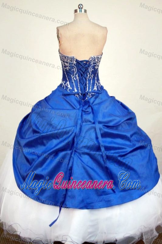 Blue Strapless Quinceanera Dresses with Bead and Appliques