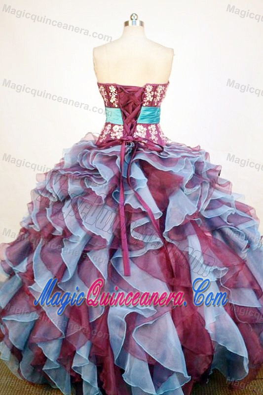 New Sweetheart Colored Appliques Quinceanera Dresses with Bowknot