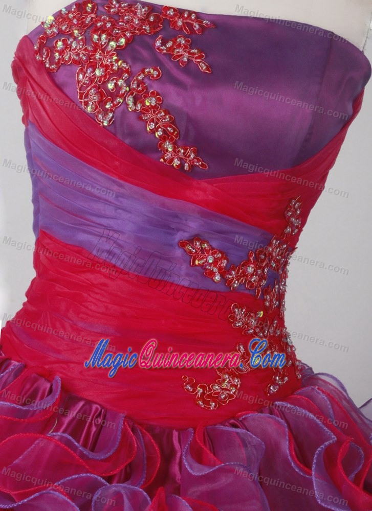 Multi-colored Ruffles Layered Appliques Quinceanera Dress in Ontario