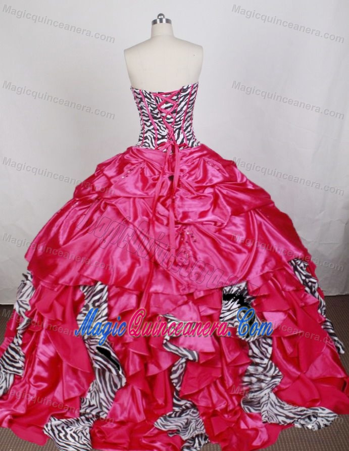 Zebra Detachable Beading Hot Pink Quinceanera Dress in Sydney