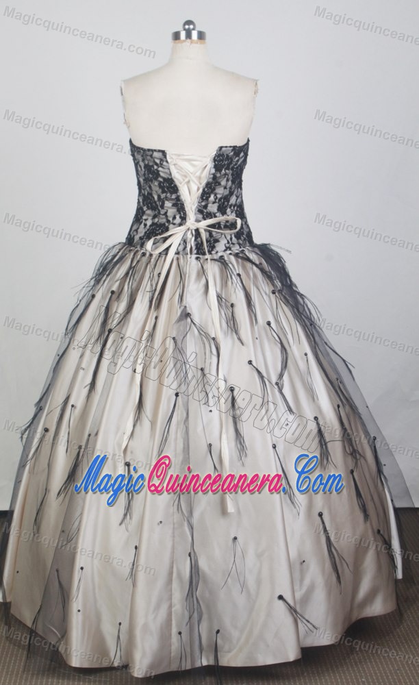 Discount Black Lace Floor-length Ball Gown Quince Dresses in Adjuntas