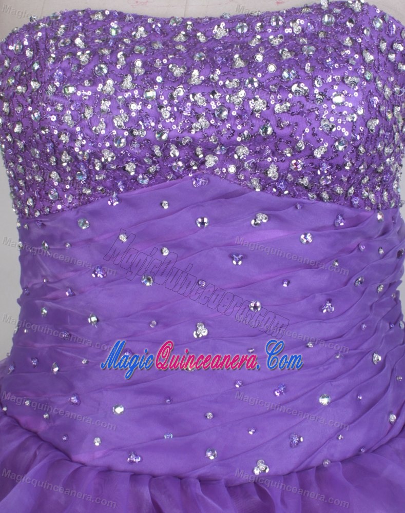 Hand Made Flower Strapless Beading Pick-ups Sweet Sixteen Dresses