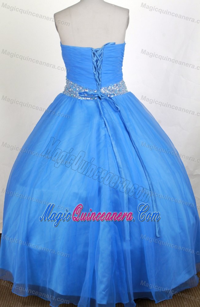 Simple A-line Sequin Sweetheart Aqua Blue Perfect Quinceanera Dress