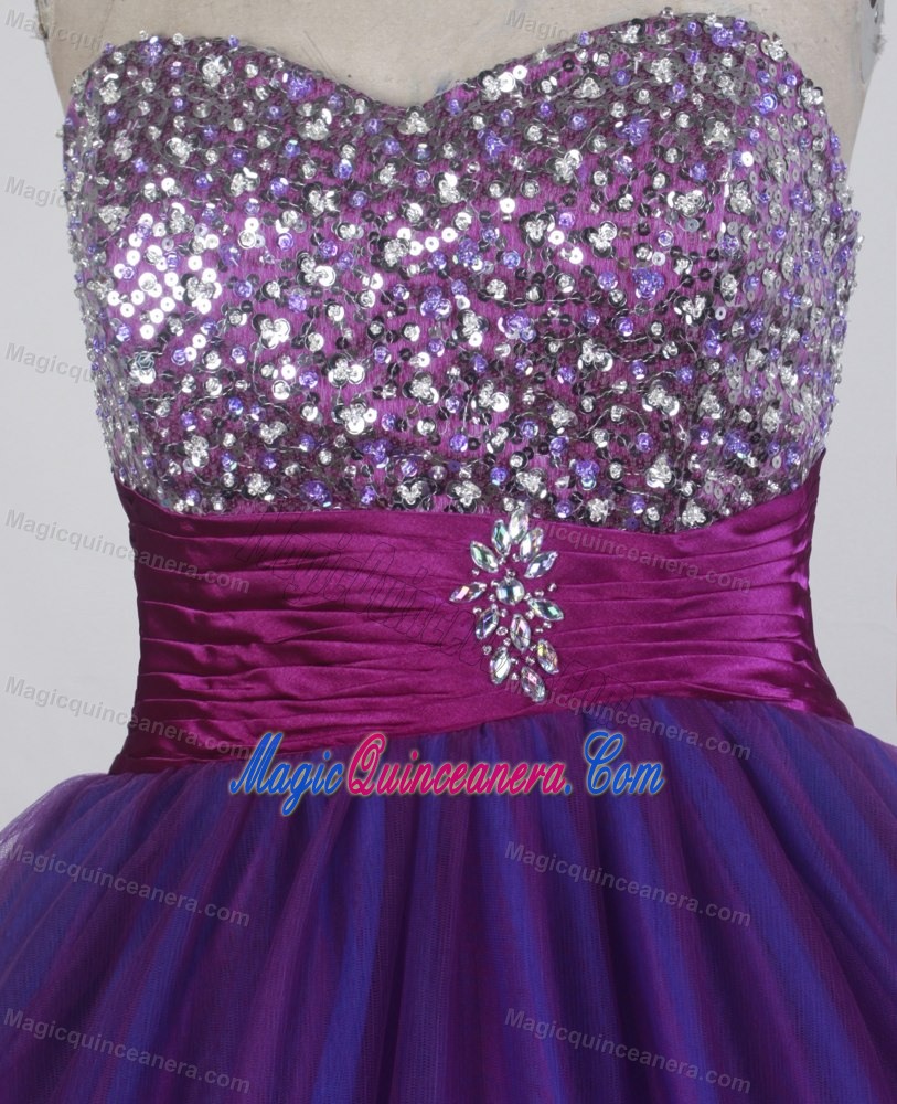 Stunning Sweetheart Beading Floor-length Purple Quinceanera Dresses