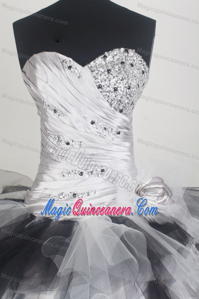 Ruched Beading Sweetheart Ruffled Quinceanera Dress in Paraguay City