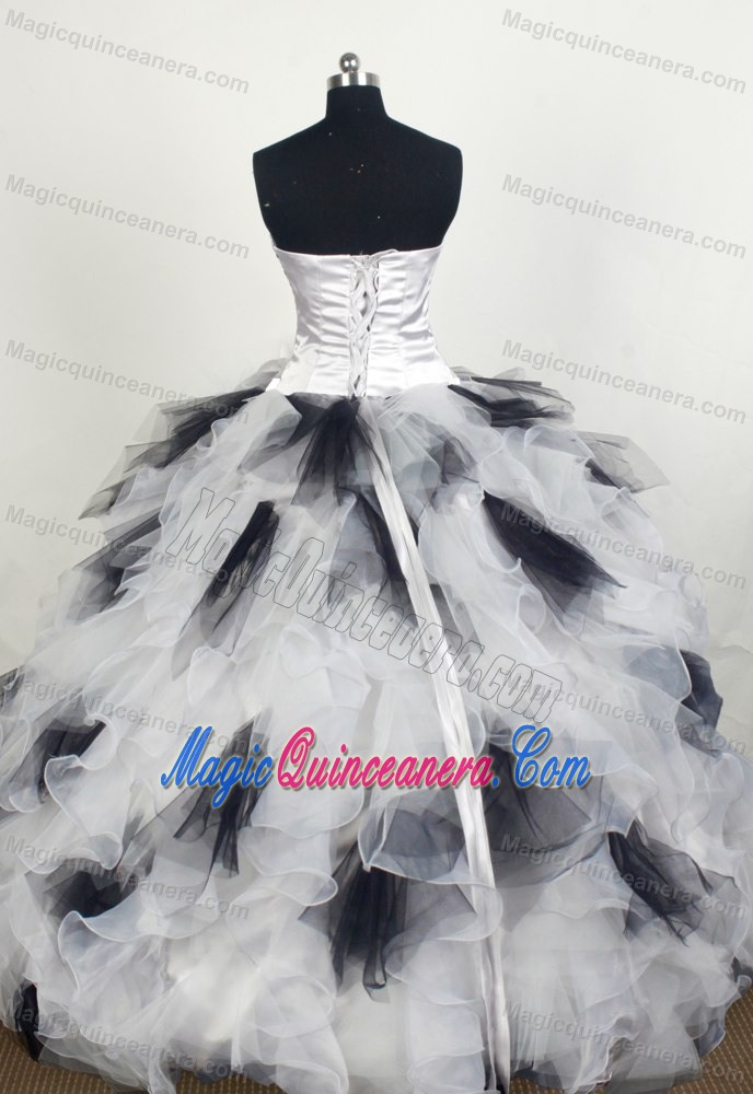 Ruched Beading Sweetheart Ruffled Quinceanera Dress in Paraguay City