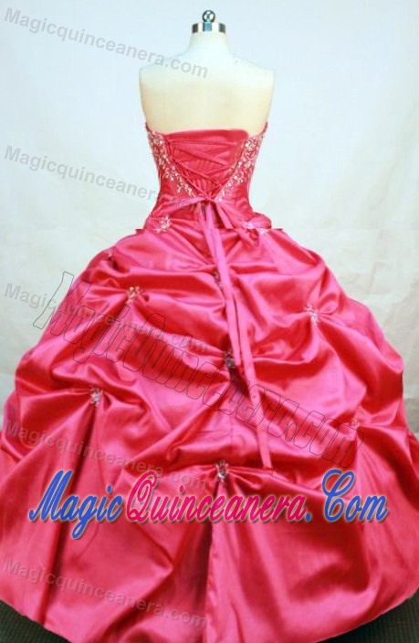 Strapless Beading Pick Up Red Quinceanera Dress Popular in Panama City