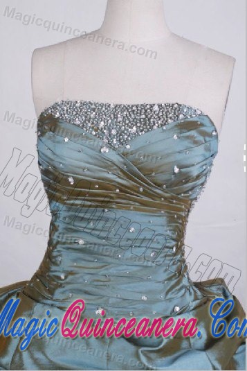 Strapless Beading Pick Ups Cool Back Taffeta Quinceanera Dresses