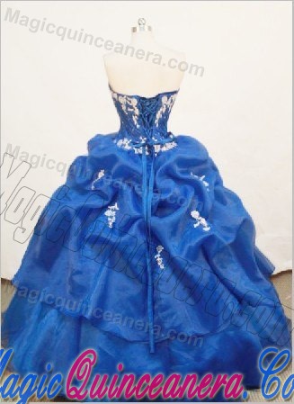 Organza Sweetheart Appliques Pick Ups Ruched Quinceanera Dresses