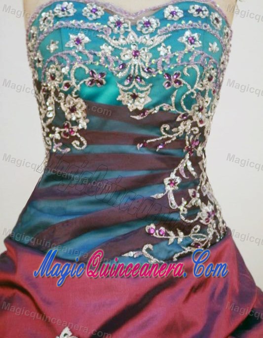 Beading Sweetheart Sweet Sixteen Quinceanera Dresses in Blue and Burgundy