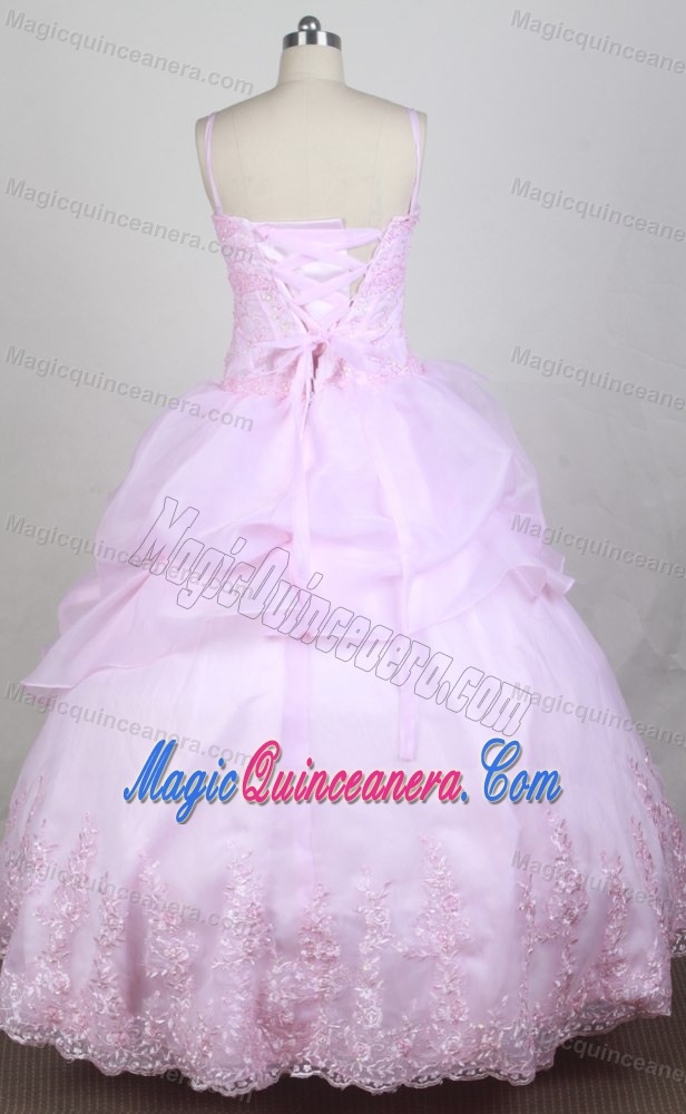 Pink Spaghetti Straps Salta Sweet Sixteen Dresses with Boning Details