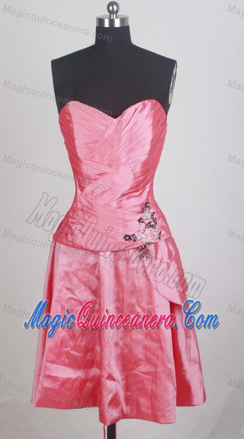 Sweetheart Quinceanera Dress with Flowers Embellished Skirt in Pink